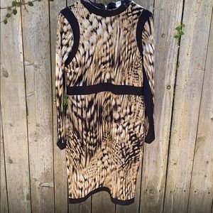 Leopard print long sleeve dress